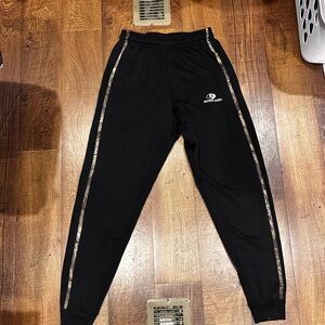 Mossy Oak Black Joggers with Gold Accents